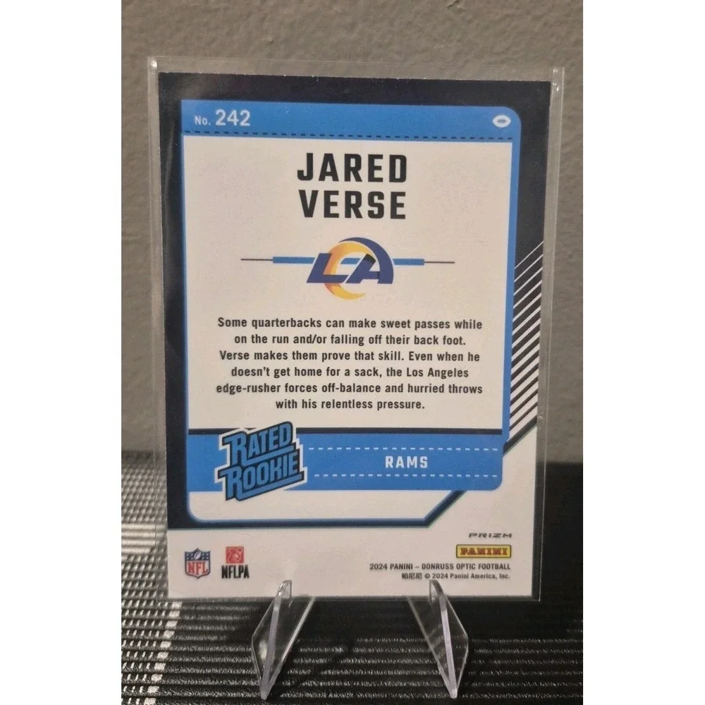2024 Panini Donruss Optic Jared Verse‎ #242 Rated Rookie Blue Hyper Prizm (RC)